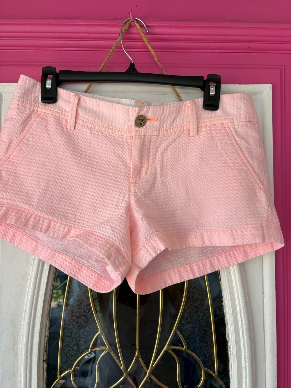 Lilly Pulitzer Light Pink Textured High-Waist Shorts